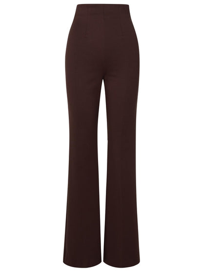 Sportmax Brown Polyamide Trousers Women by Luosophy