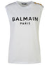 Balmain White Cotton Tank Top Women by Luosophy