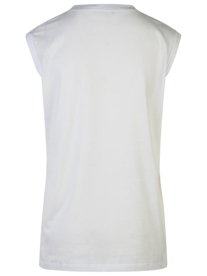 Balmain White Cotton Tank Top Women by Luosophy