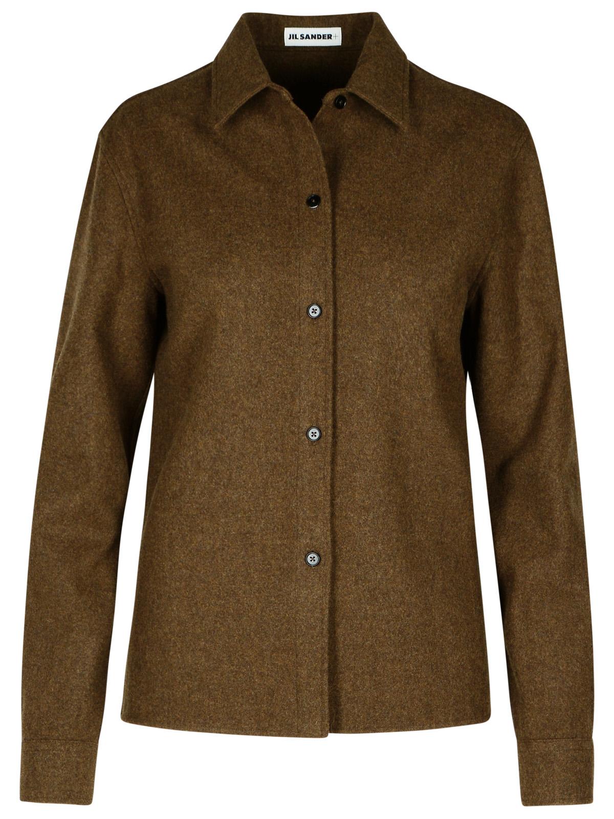 Jil Sander Brown Wool Shirt Women by Luosophy
