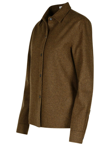 Jil Sander Brown Wool Shirt Women by Luosophy