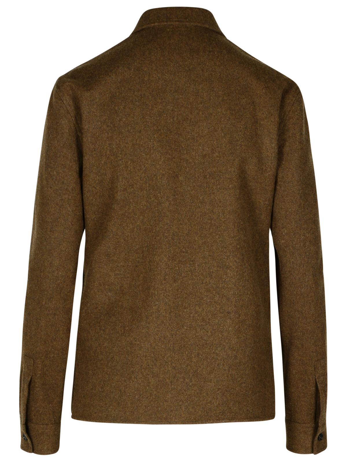 Jil Sander Brown Wool Shirt Women by Luosophy