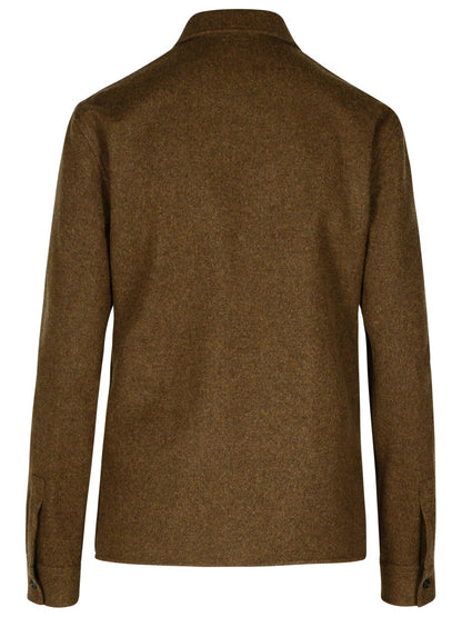Jil Sander Brown Wool Shirt Women by Luosophy