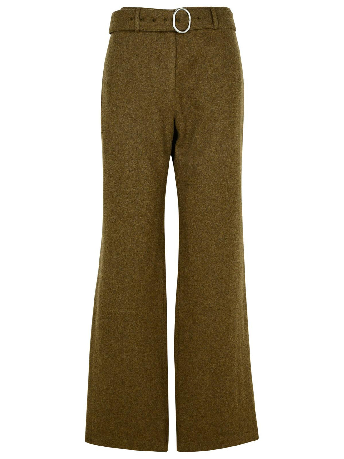 Jil Sander Green Wool Flannel Pants Women by Luosophy