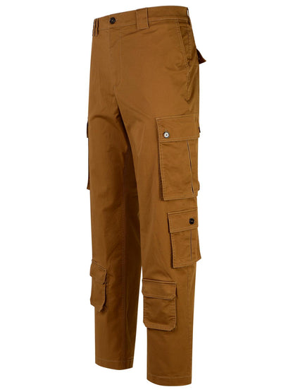 Dolce &amp; Gabbana Brown Cotton Cargo Trousers Men by Luosophy