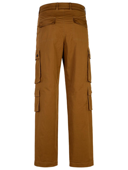 Dolce &amp; Gabbana Brown Cotton Cargo Trousers Men by Luosophy