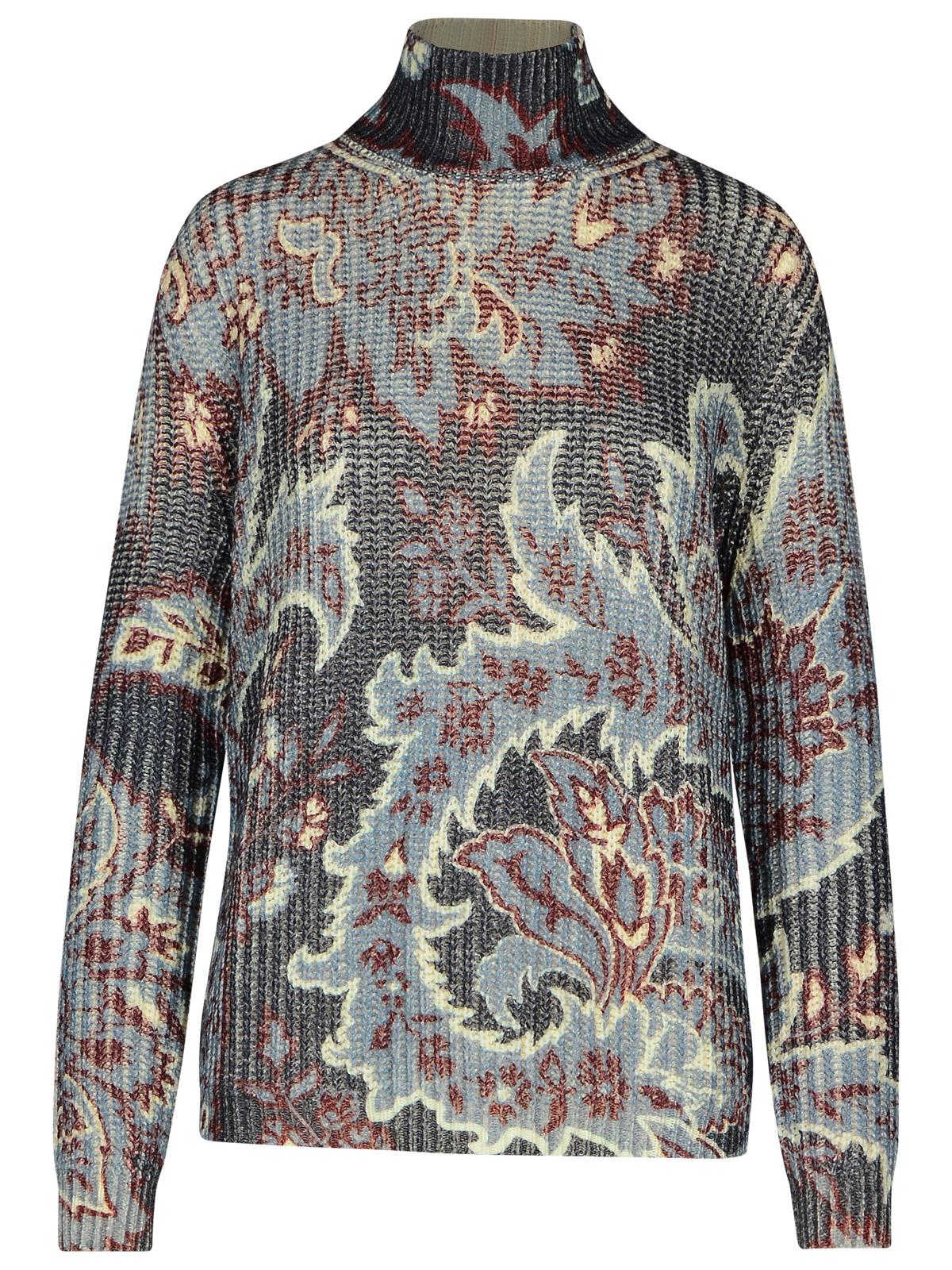 Etro Multicolor Wool Turtleneck Sweater Women by Luosophy