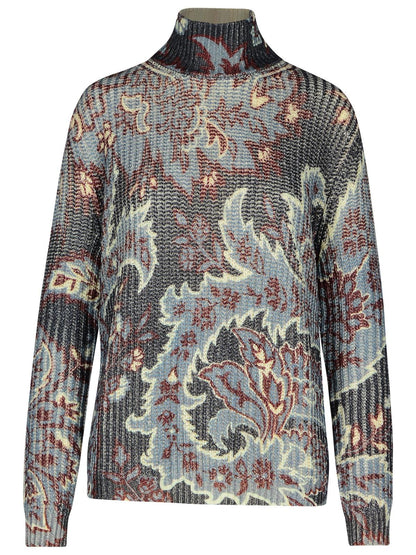 Etro Multicolor Wool Turtleneck Sweater Women by Luosophy