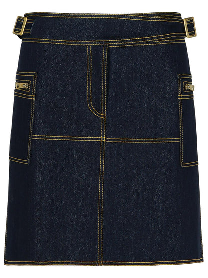 Etro Dark Blue Denim Miniskirt Women by Luosophy