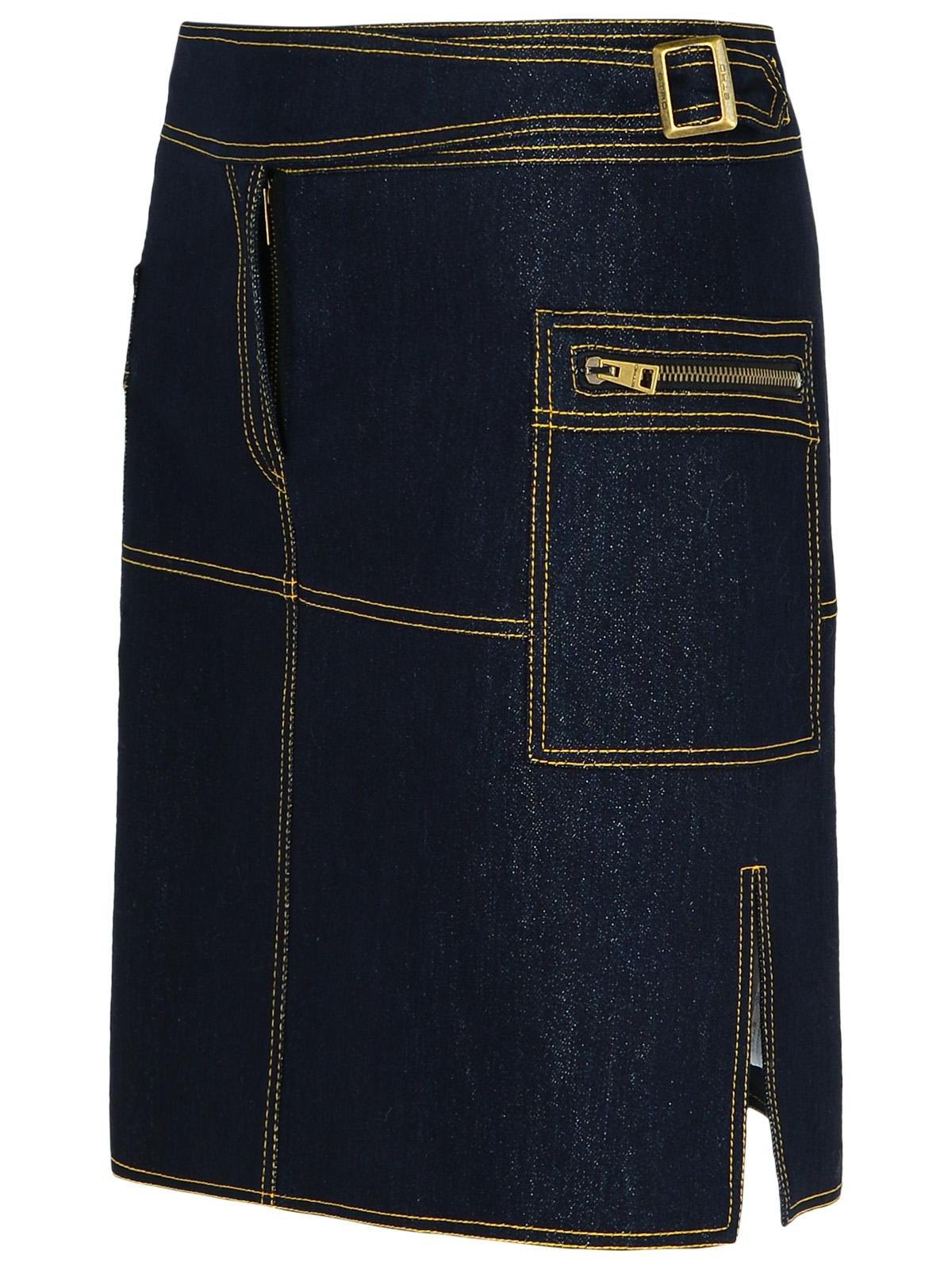 Etro Dark Blue Denim Miniskirt Women by Luosophy