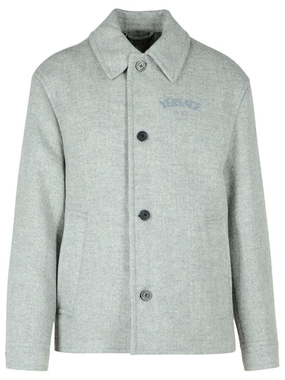 Versace Grey Wool Jacket Men by Luosophy
