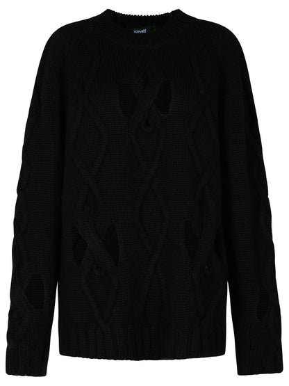 Versace Black Wool Blend Sweater Men by Luosophy