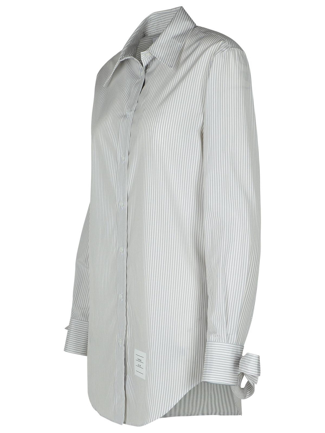 Thom Browne Long Shirt In Grey Silk Blend Women by Luosophy