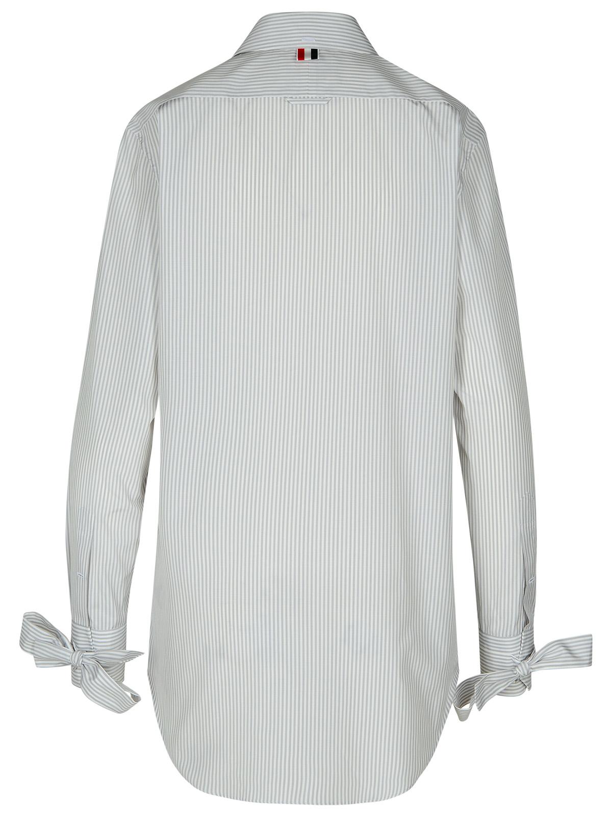 Thom Browne Long Shirt In Grey Silk Blend Women by Luosophy