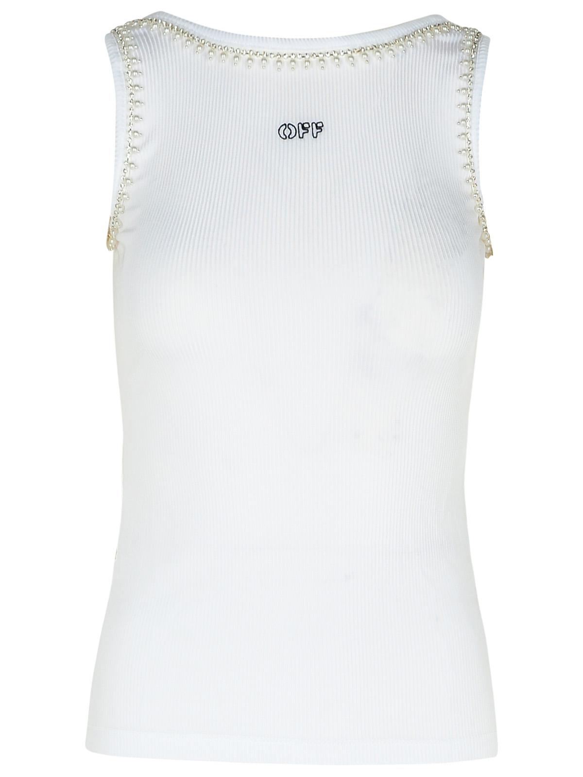 Off-White White Viscose Tank Top Women by Luosophy