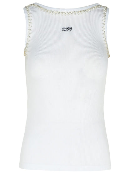 Off-White White Viscose Tank Top Women by Luosophy