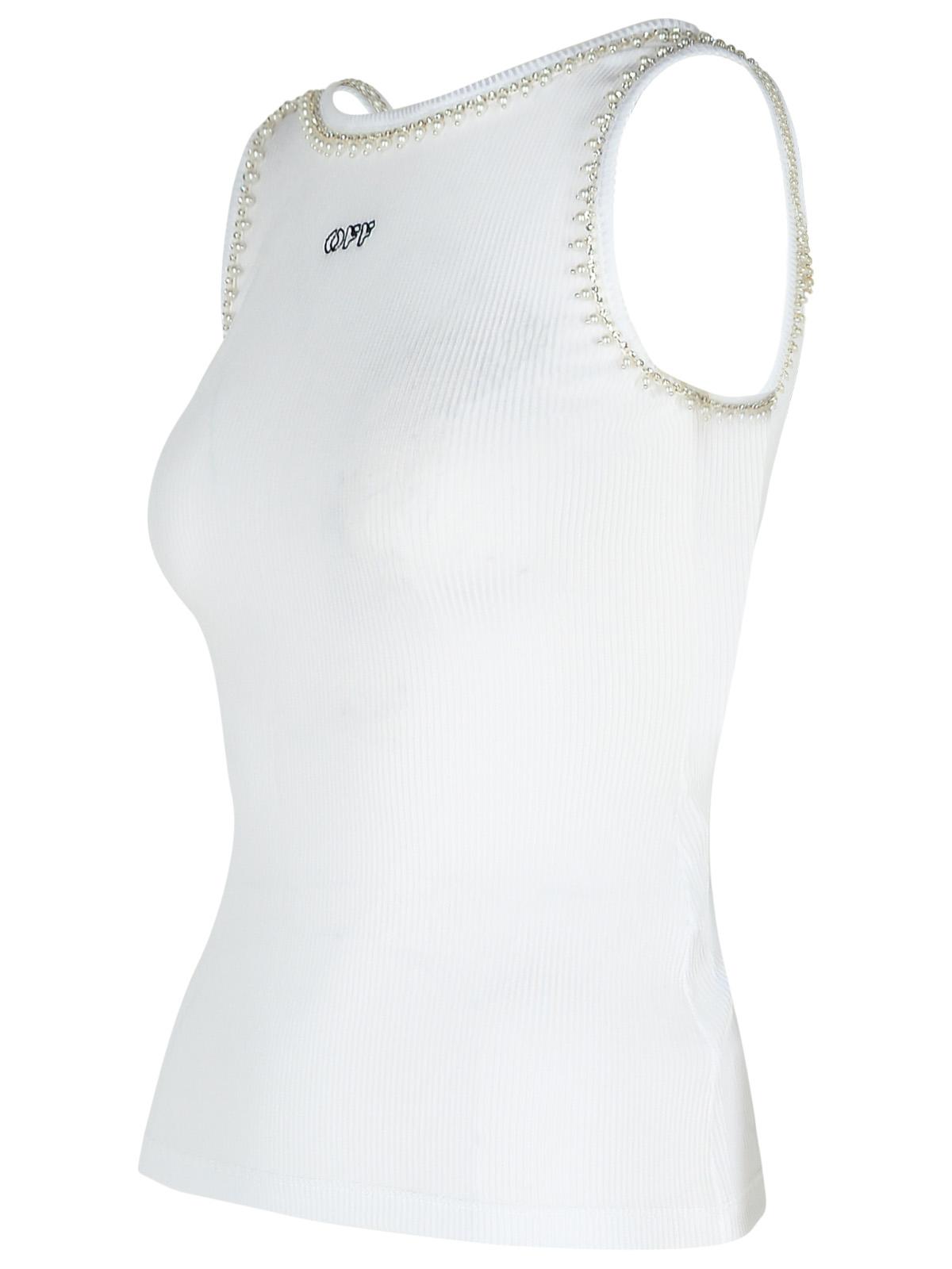 Off-White White Viscose Tank Top Women by Luosophy