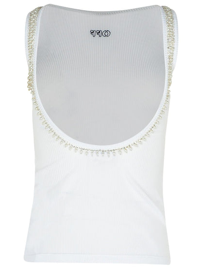 Off-White White Viscose Tank Top Women by Luosophy