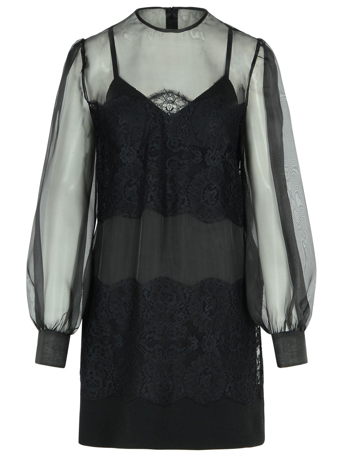 Dolce &amp; Gabbana Black Silk Organza Dress Women by Luosophy