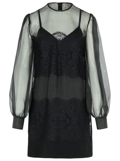 Dolce &amp; Gabbana Black Silk Organza Dress Women by Luosophy