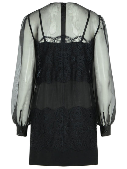 Dolce &amp; Gabbana Black Silk Organza Dress Women by Luosophy