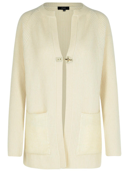Fay Cream Wool Blend Cardigan Women by Luosophy