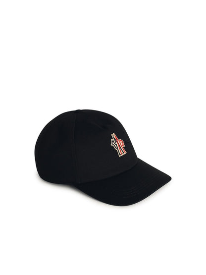 Moncler Grenoble Black Cotton Cap Men by Luosophy