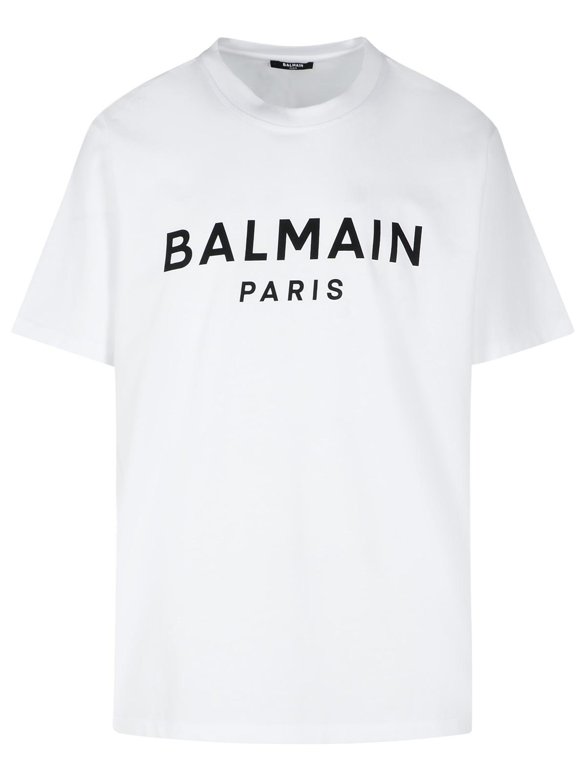 Balmain White Cotton T-Shirt Men by Luosophy