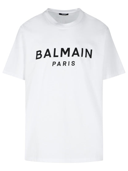 Balmain White Cotton T-Shirt Men by Luosophy