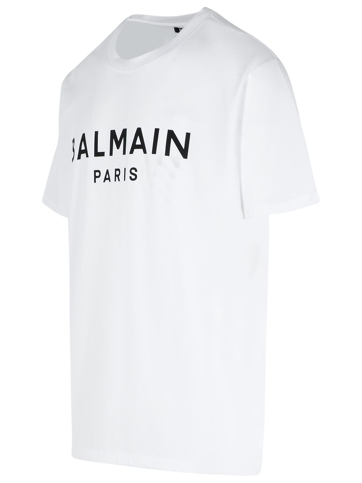 Balmain White Cotton T-Shirt Men by Luosophy