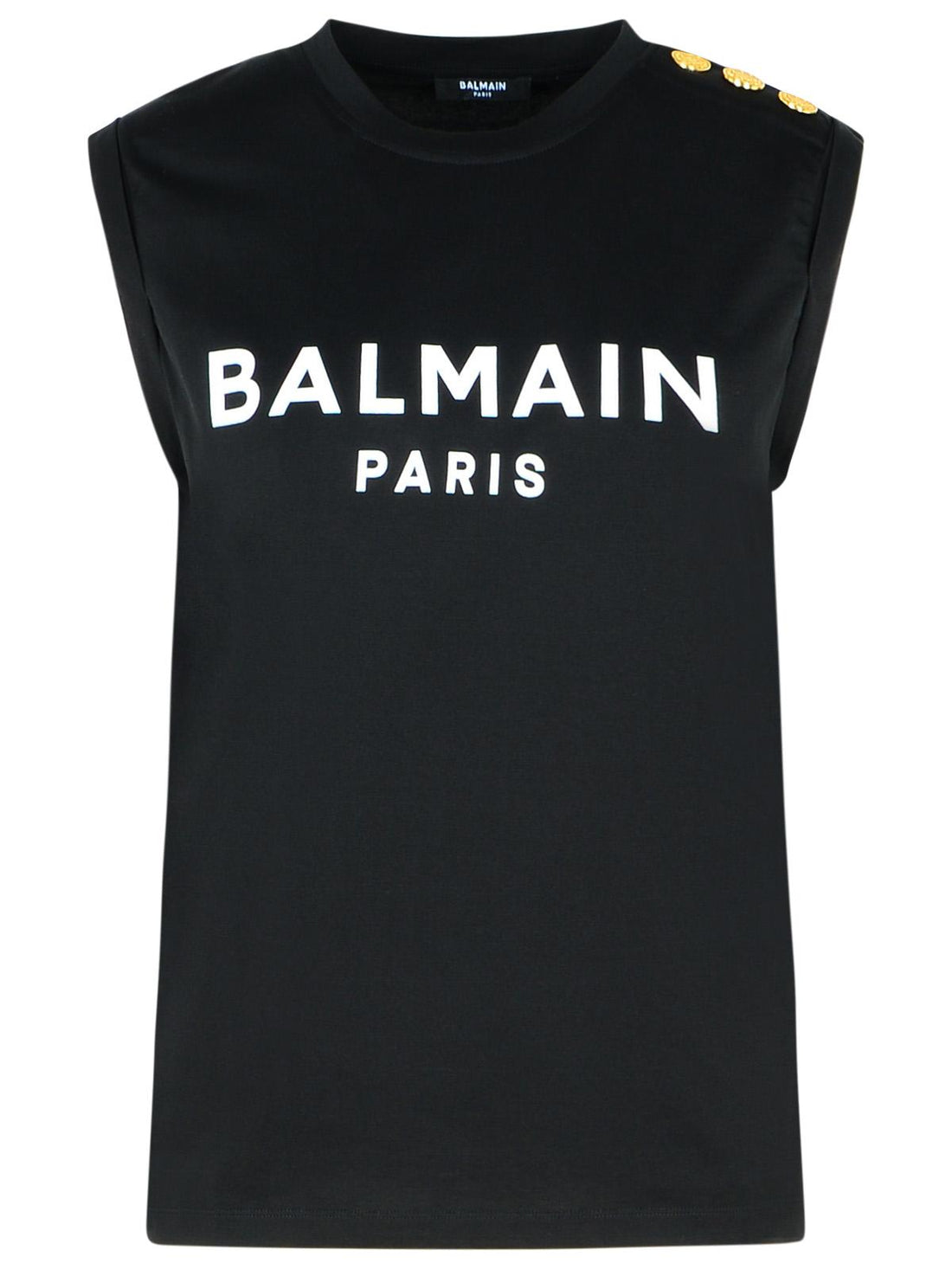 Balmain Black Cotton Tank Top Women 