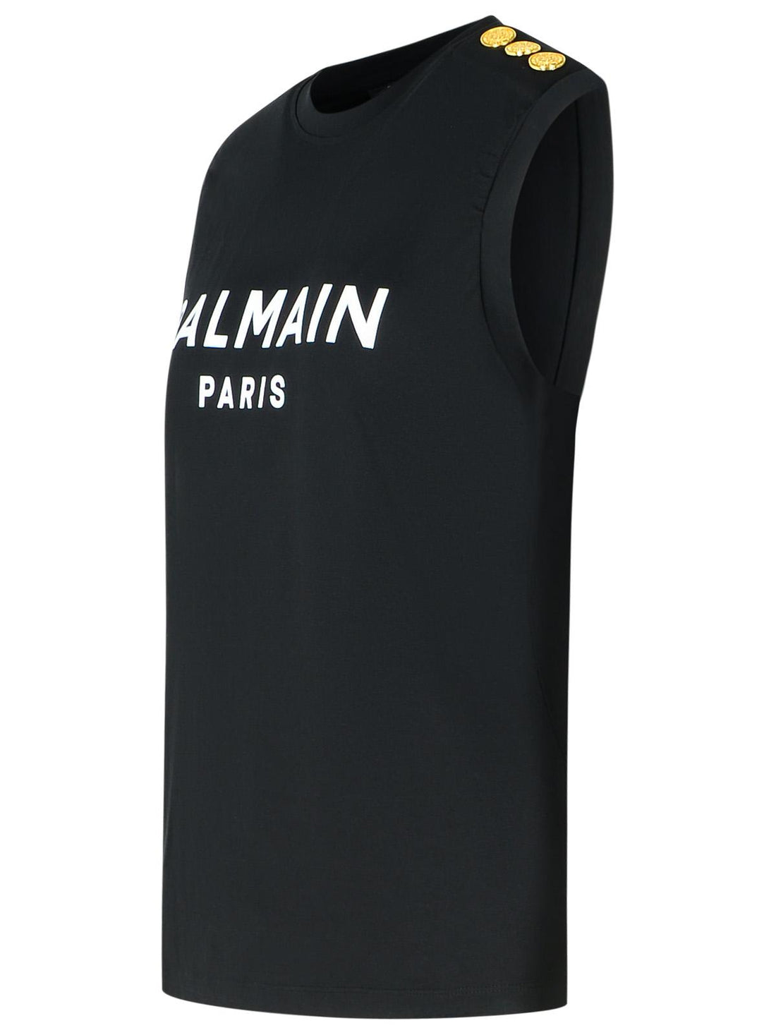 Balmain Black Cotton Tank Top Women 