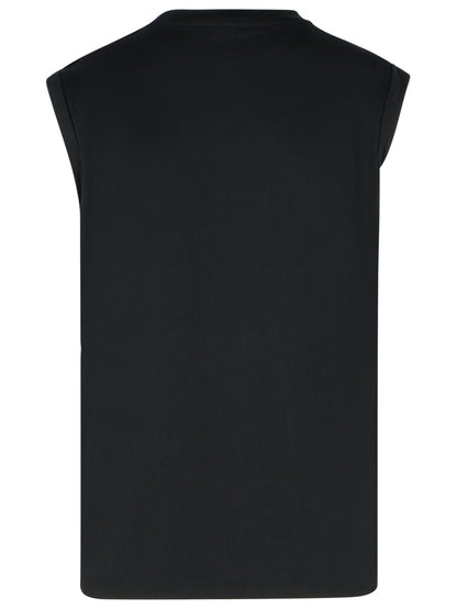 Balmain Black Cotton Tank Top Women by Luosophy