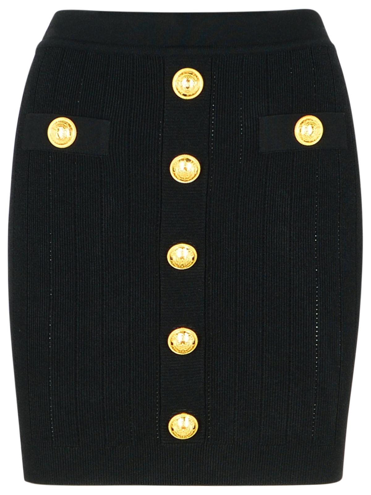 Balmain Black Viscose Blend Miniskirt Women by Luosophy