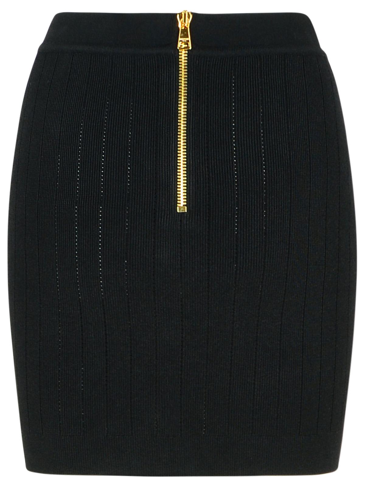 Balmain Black Viscose Blend Miniskirt Women by Luosophy