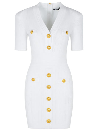 Balmain White Viscose Blend Dress Women by Luosophy