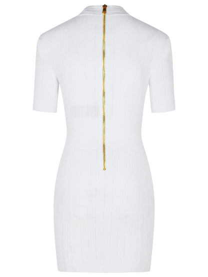 Balmain White Viscose Blend Dress Women by Luosophy