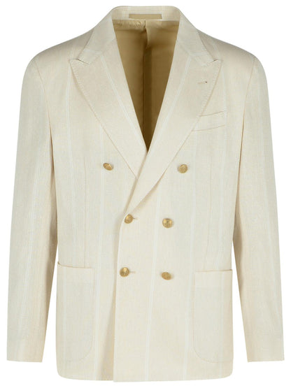 Eleventy Cream Cotton Blend Blazer Men by Luosophy