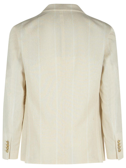 Eleventy Cream Cotton Blend Blazer Men by Luosophy