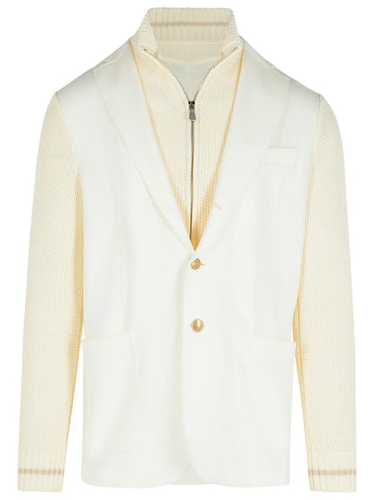 Eleventy White Cotton Blend Cardigan Men by Luosophy