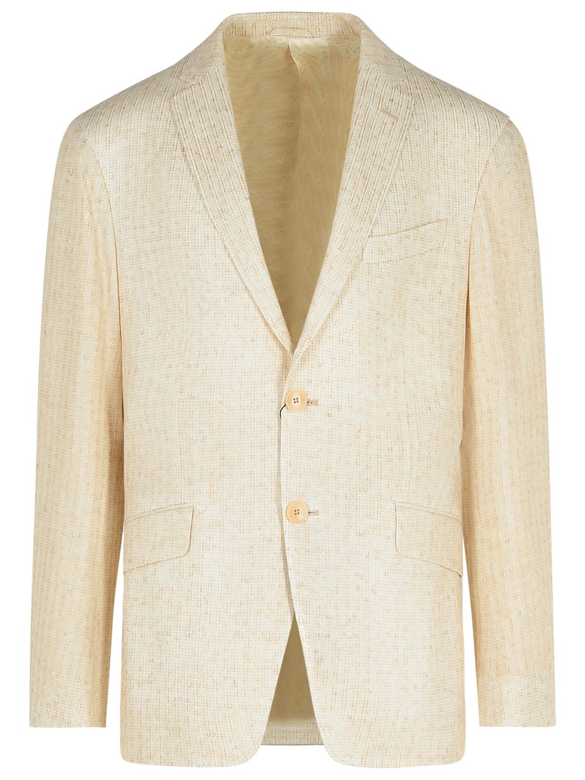 Etro Blazer In Cream Linen Blend Men by Luosophy