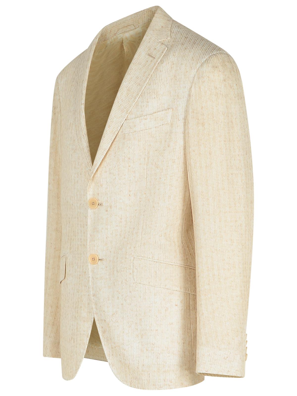 Etro Blazer In Cream Linen Blend Men by Luosophy