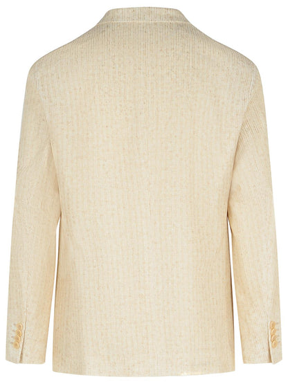 Etro Blazer In Cream Linen Blend Men by Luosophy