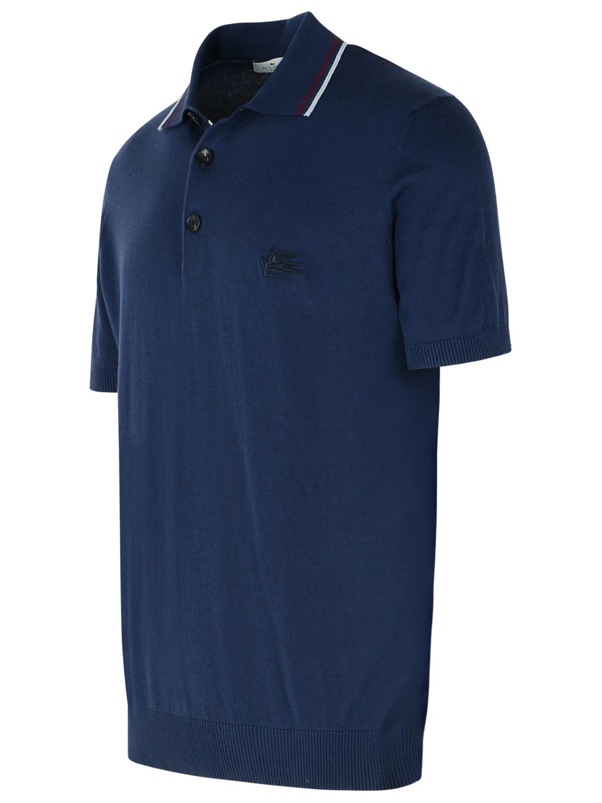 Etro Navy Cotton Polo Shirt Men by Luosophy
