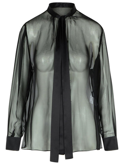 Dolce &amp; Gabbana Black Silk Shirt Women by Luosophy