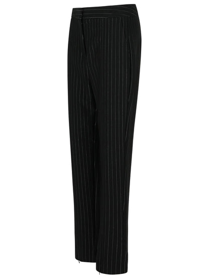 Ganni Black Viscose Blend Trousers Women by Luosophy