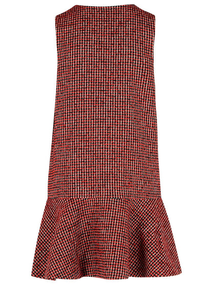 Ganni Red Wool Blend Dress Women by Luosophy
