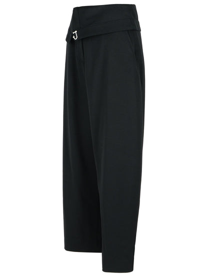 Jw Anderson Black Viscose Trousers Women by Luosophy