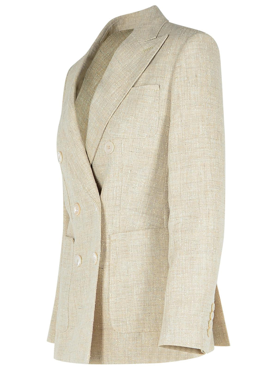 Max Mara Ivory Linen Blend Blazer Women by Luosophy
