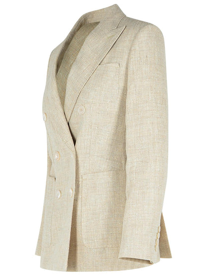 Max Mara Ivory Linen Blend Blazer Women by Luosophy